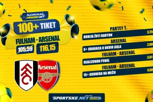 AdmiralBet 100+ tiket - Žuti Parti, penal, korneri za kvotu 116,15